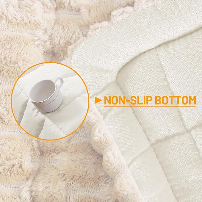 Smiry Non Slip Couch Covers for Dogs, Scratch Resistant Pet Sofa Protector | Machine Washable Soft Fuzzy Thick Furniture Cover for Sofa Loveseat Sectional Large Dogs, Cream, 27.6" x 95" - Image 11