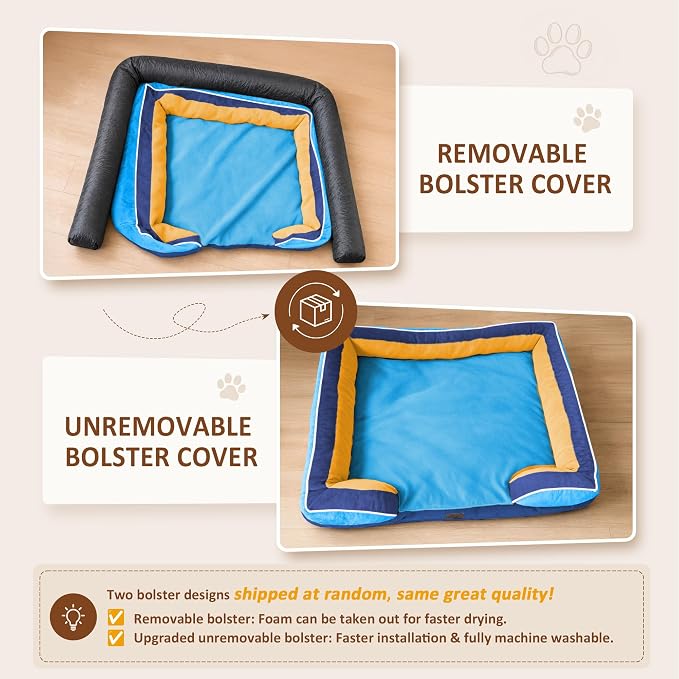 Comfort Expression Orthopedic Dog Bed for Extra Large Dogs with Bolster | Waterproof Dog Couch Bed with Washable Cover & Non-Slip Bottom, Supportive Egg Crate Foam XL Pet Bed, 42x30 Inch - Image 6