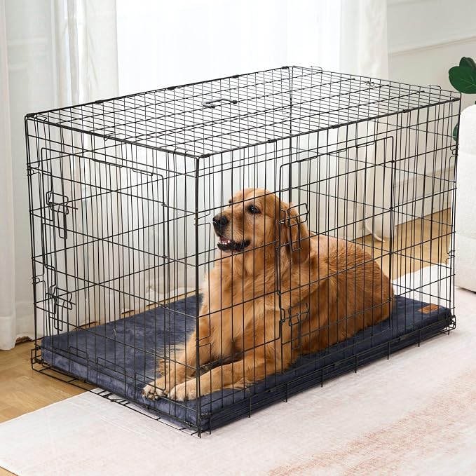 LIORCE Dog Crate Pad - Extra Large Dog Beds with Removable Washable Cover and Waterproof Lining - XXL Memory Foam Pet Bed for Crate - Reversible Kennel Mat (Cool & Warm), 48-inch, Dark Grey - Image 4