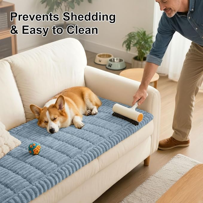 Smiry Couch Cover for Dogs, Non Slip Washable Sofa Protector for Pets | Soft Furniture Cover for Leather & Fabric Couches, Cozy Protect Against Fur, Dirt & Messes, Pet Friendly, 43"x63" - Image 8