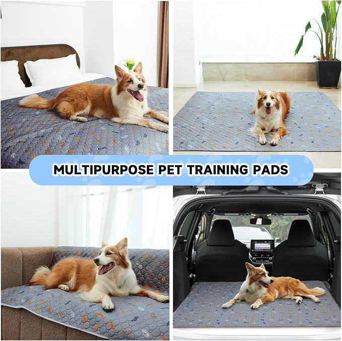 Sunheir Washable Pee Pads for Dogs 2-Pack Reusable Puppy Pads Pet Training Pads, Waterproof Dog Pee Pads for Crate, Whelping Pad, Non-Slip Protects Against Urine Leakage (Leaves - Light Grey, 24x36) - Image 5