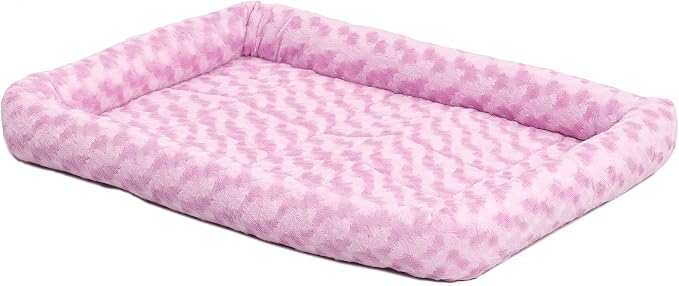 MidWest Homes for Pets QuietTime Fashion XXS Dog Bed - Pink Faux Fur Bolster, Ultra-Soft and Machine Washable, Fits 18-Inch Crates and Carriers, for Small Dogs and Cats by MidWestHomesForPets