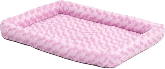 MidWest Homes for Pets QuietTime Fashion XXS Dog Bed - Pink Faux Fur Bolster, Ultra-Soft and Machine Washable, Fits 18-Inch Crates and Carriers, for Small Dogs and Cats by MidWestHomesForPets