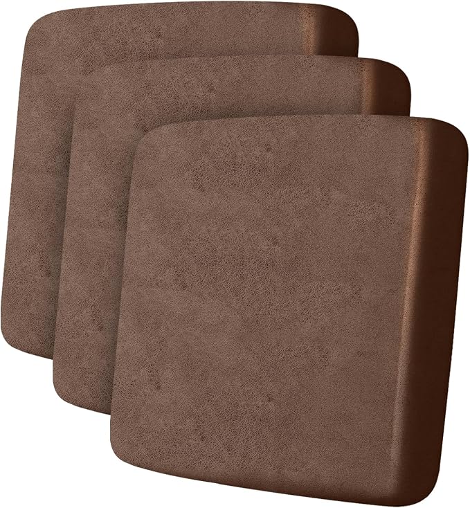 ANARACHON Leather Look Couch Cushion Covers Sofa Seat Slipcovers Sets Couches Furniture Protector for Sectional Armchair Loveseat Pets Kids Stretch Spandex Fabric (3 Cushion XL Sofa, Brown) by ANARACHON