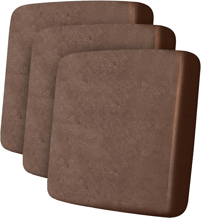 ANARACHON Leather Look Couch Cushion Covers Sofa Seat Slipcovers Sets Couches Furniture Protector for Sectional Armchair Loveseat Pets Kids Stretch Spandex Fabric (3 Cushion Sofa, Brown) by ANARACHON