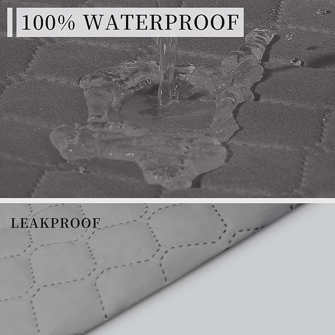 ISSUNTEX Double Protection 100% Waterproof Chair Sofa Cover for Living Room, Reversible Furniture Protector for Dogs, Pets, Kids (Chair, Gray/Light Gray) - Image 3