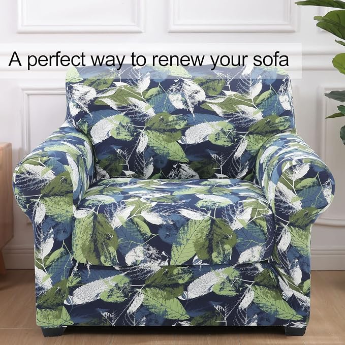 hyha Stretch Couch Covers, Chair/Sofa Covers, Armchair Slipcover for Dogs | Floral Pattern, Printed, 2 Pieces, Separate Couch Cushion Slipcover, Soft Chair Cover with Elastic Bottom for Pets (Armchair) - Image 8