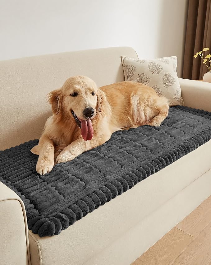 Couch Cover for Dogs Cats, Non Slip Washable Pet Sofa Protector, Plush | Polyester plush, non-slip silicone, machine washable, sofa sectional loveseat recliner, fur scratches muddy paws protection - Image 6