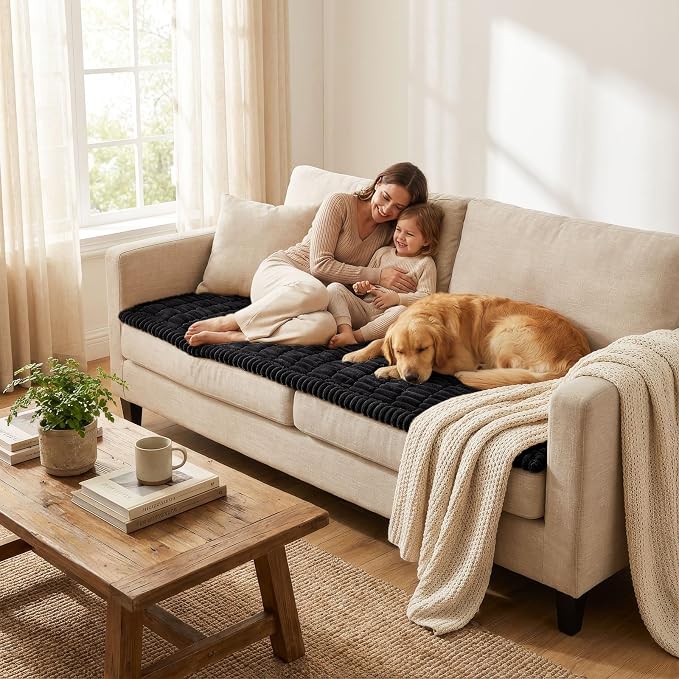 Smiry Couch Cover for Dogs, Non Slip Washable Sofa Protector for Pets | Soft Furniture Cover for Leather & Fabric Couches, Cozy Protect Against Fur, Dirt & Messes, Pet Friendly, 35.4"x70.9" - Image 6