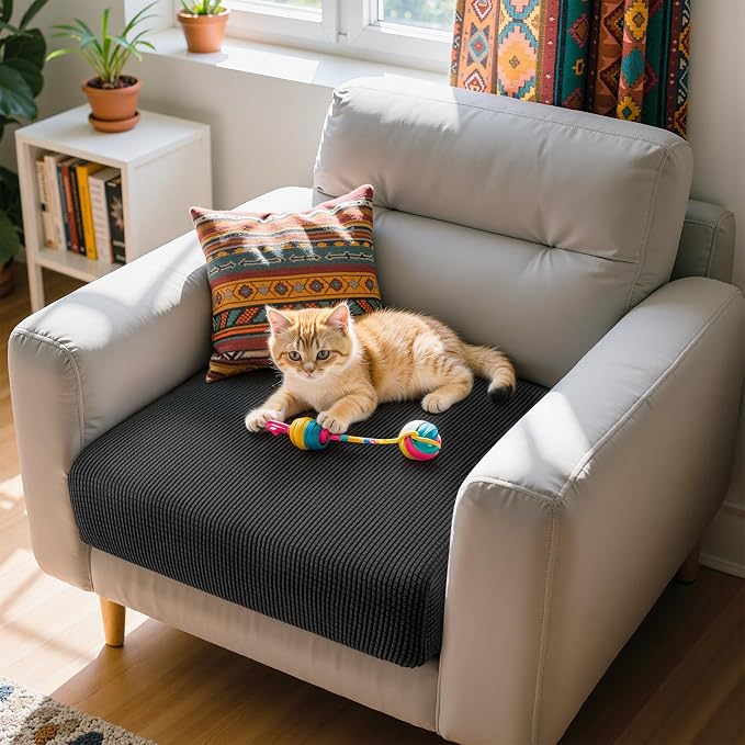 Hokway Couch Cushion Covers Stretch Cushion Covers Sofa Seat Cushion Slipcover Cushion Protector(Black, Small) - Image 6