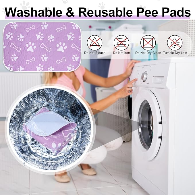 BEAUTYZOO 6 Pack Washable Pee Pads for Dogs, Reusable Puppy Pads for Potty Training, Waterproof Super Absorbent Whelping Pads Mats Non Slip Against Urine for Small Medium Dogs Cats, 16" x 24" - Image 6