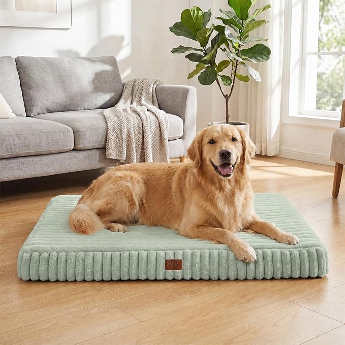 Orthopedic Dog Bed for Medium Dog, Waterproof Pet Bed,Non-Slip Bottom and Egg-Crate Foam with Removable Washable Cover Crate Bed,Green,30"x20"x3" by DOPEDIO
