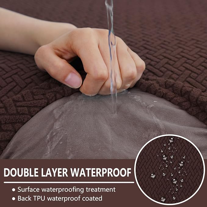 hyha Waterproof Couch Cushion Covers, Anti Slip Sofa Slipcovers for Pets | Waterproof Protection, Thick Jacquard Fabric, Wear Resistant, Anti Slip, Pet Protection (2 Pieces) - Image 2