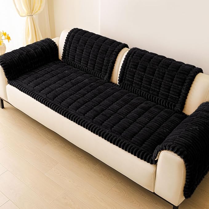 hyha Couch Cover for Dogs, Washable Non Slip Plush Flannel Sofa Protector | Thick Flannel, Silicone Anti-Slip Backing, Pet Hair & Scratch Protection, Fits Sofa & Loveseat (27.6" x 82.7") - Image 9