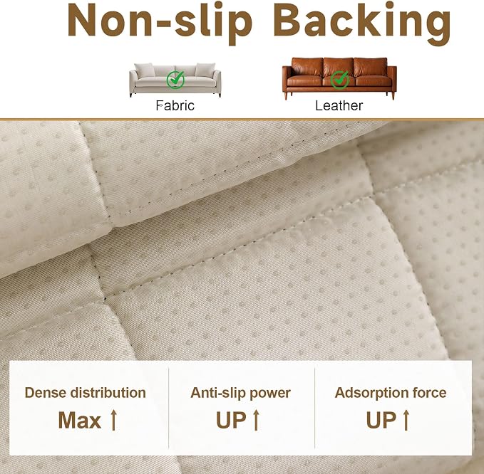OTOB Sofa Covers for 3 Cushion Couch Washable, All Seasons Non Slip Fuzzy Pet Couch Cover, Soft Plush Geometric Jacquard Sofa Slipcovers, Kids Pet Friendly Dog Bed Mats (Dark Gray, 27.6" x 70.9") - Image 5