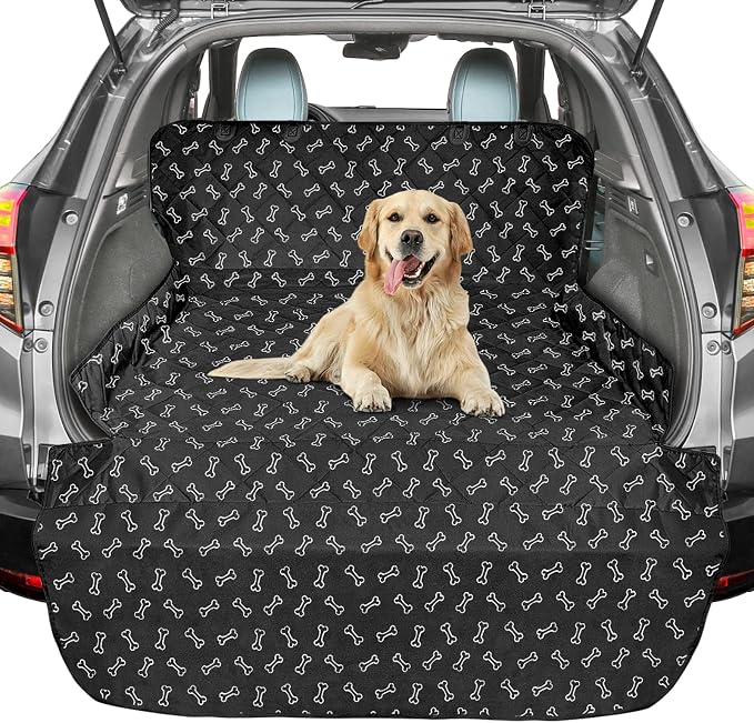 F-color SUV Cargo Liner for Dogs - Heavy Duty Cargo Cover for Mid-Size SUVs | Water Resistant, Bumper Flap, Non-Slip Mat, Car Trunk Dog Car Seat Cover Prevents Scratches Pet Hair Mud Dirt for Sedans Vans - Image 7