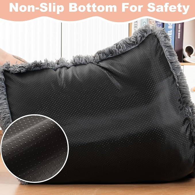Bedfolks Waterproof Dog Crate Pad, Extra Large Faux Fur Dog Bed, Washable Kennel Bed 41"x27", Dark Grey - Image 6
