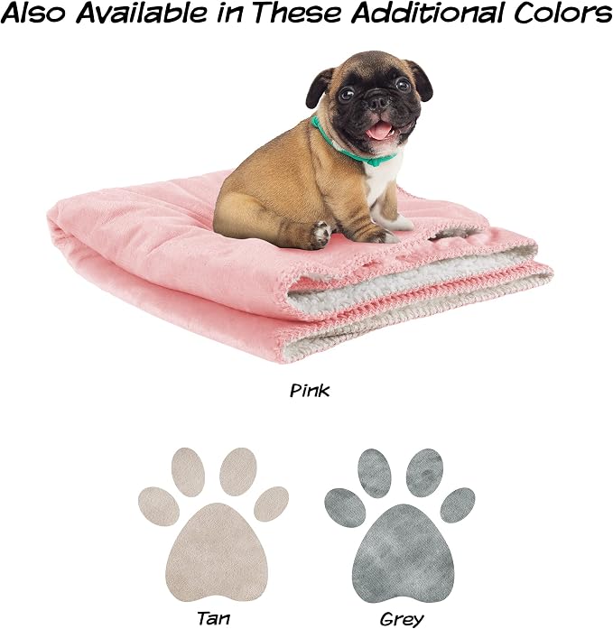 Waterproof Pet Blanket - 30x40-Inch Reversible Sherpa Fleece Throw Protects Couches, Cars, and Beds from Spills, Stains, and Fur by PETMAKER (Pink) - Image 5