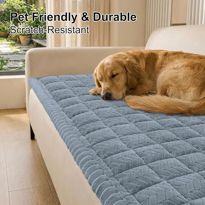 Smiry Couch Cover for Dogs, Non Slip Fuzzy Pet Sofa Covers Washable | Sofa Slipcovers for 2-3 Cushion Couch, Soft Thick Furniture Protector for Cats Dogs, Against Fur, Dirt, Scratch (27.6"x59") - Image 8
