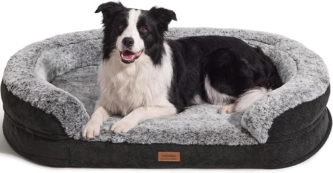 FUKUMARU Large Thickened Dog Couch Bed, Orthopedic, Waterproof & Washable | Heavy Duty Dog Sofa with 4" Extra-Thick Egg-Crate Foam, Relieves Joint Pressure, Fully Removable, Fits Medium to Large Dogs by FUKUMARU