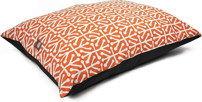 Majestic Pet Rectangle Medium Dog Bed Washable – Non Slip Comfy Pet Bed – Dog Crate Bed Super Value Pillow Dog Bed – Dog Kennel Bed for Sleeping - Dog Bed Medium Breed 35 x 28 Inch – Aruba Orange by MajesticPet