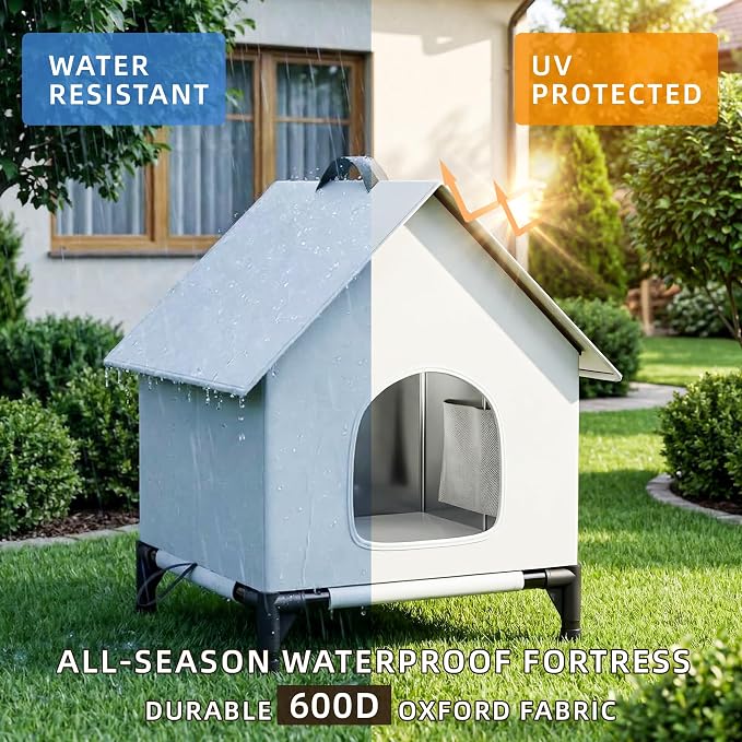 Cooling Cat House with Ice Packs for Outside&Indoor,Insulated and Weatherproof,Selfwarming Cat Shelter,Large Cave Bed for Garden (L, Cold) - Image 6