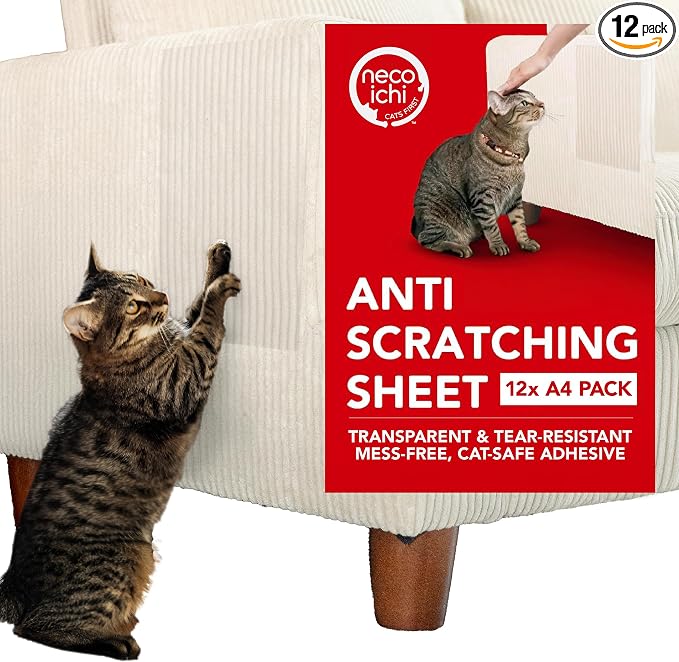 NECOICHI Anti Scratching Sheet - Cat Couch Scratch Protector – Couch Protectors from Cat Scratching with Adhesive Sheets & Safeguard Shields – Cats Scratcher Alternative & Cats Accessories - 12 Pack by %E7%8C%AB%E5%A3%B1