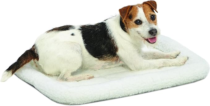 MidWest Homes for Pets QuietTime Dog Bed - White Fleece Bolster, Ultra-Soft and Machine Washable, Fits 24-Inch Crates and Carriers, for Small Breed Dogs by MidWestHomesForPets