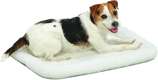MidWest Homes for Pets QuietTime Dog Bed - White Fleece Bolster, Ultra-Soft and Machine Washable, Fits 24-Inch Crates and Carriers, for Small Breed Dogs by MidWestHomesForPets