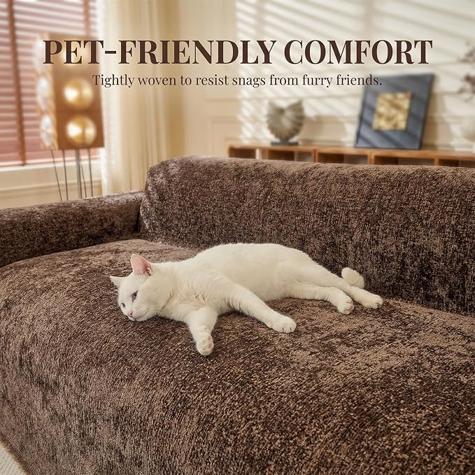 Couch Protector for Dogs,71"x91"Washable Sofa Slipcover,Coffee - Image 2