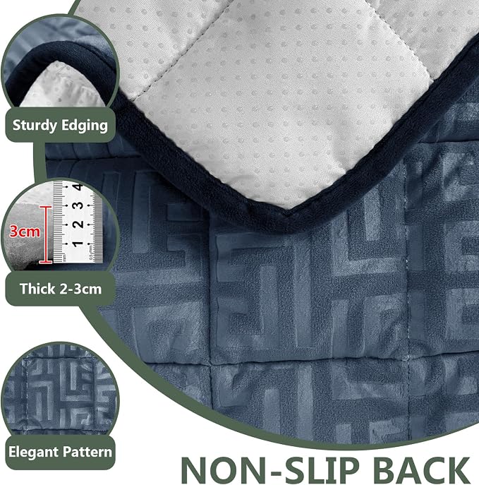 Paw Cart Couch Cover Caravan Quilted Sofa Topper Greek Key Pattern Washable Non Slip Soft Pet Protector for Any Type of Couch (Berlin Blue,W 59“ x D 28” 1 Piece) - Image 4