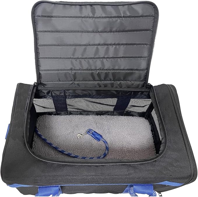 Mr. Peanut's WanderWell Series 3 in 1 Airline Compliant Soft Sided Pet Carrier and Car Seat (Deja Blue)