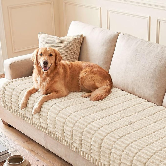 hyha Couch Cover for Dogs, Washable Non Slip Plush Flannel Sofa Protector | Thick Flannel, Silicone Anti-Slip Backing, Pet Hair & Scratch Protection, Fits Sofa & Loveseat (35.4" x 63") by hyha