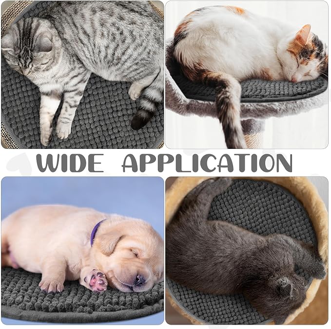 Amylove 4 Pcs Guinea Pig Cage Liner 12 Inch Round Washable Chenille Pee Pads Pet Dog Cat Bedding Training Mat Reusable for Small Animals Puppy Bunny Hamster Chinchilla - Image 4