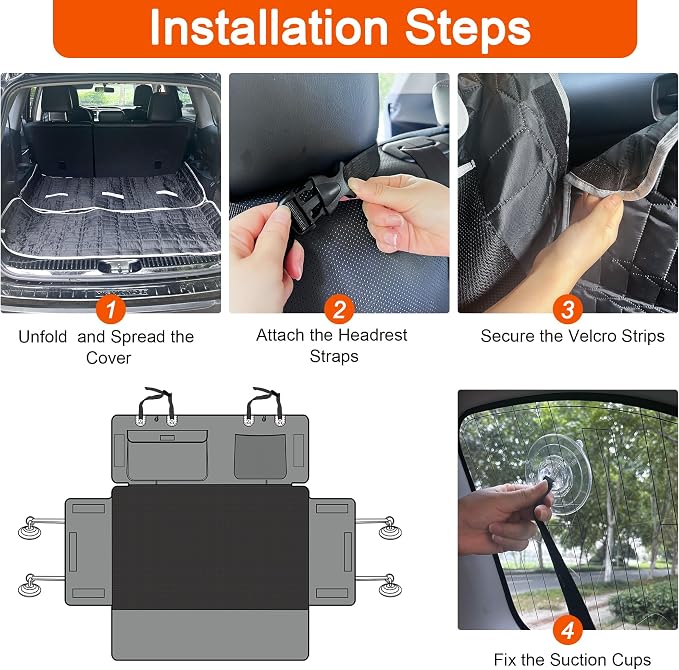 Reliadura SUV Cargo Liner for Dogs, Waterproof Trunk Cover with Bumper Flap | Non-slip Dog Seat Cover for SUVs/Cars/Vans,Large Pet Cargo mat with Side Flaps Protect seats from Scratches, Pet hair &Dirt - Image 8