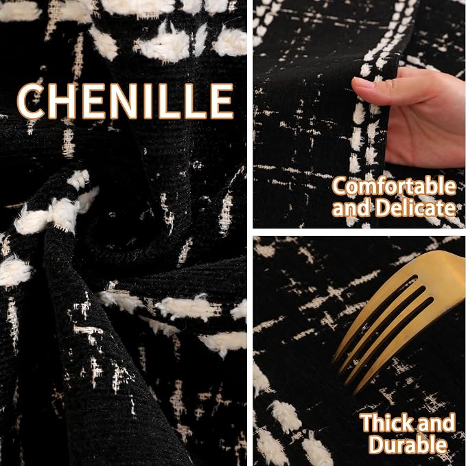 Waterproof Couch Cover for Dogs Washable,Chenille Pet Couch Covers for Sofa,Non-Slip Couch Covers for 3 Cushion Couch Sofa Pet Friendly (Black, 27 * 23.6（2pc）) - Image 4