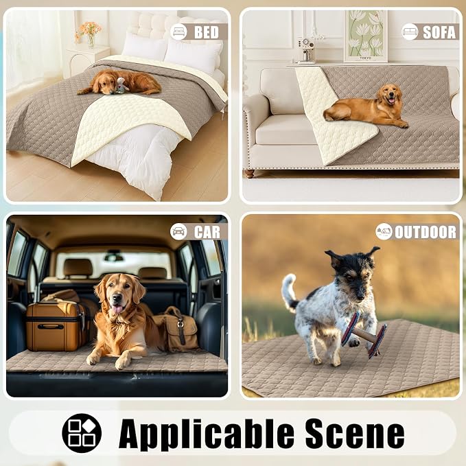 Smiry Waterproof Dog Bed Cover Blanket, Reversible Pet Blanket | Soft Reversible, Washable Leakproof Cats Dogs Couch Cover for Sofa, Couch, Furniture (68x82 Inch) - Image 7