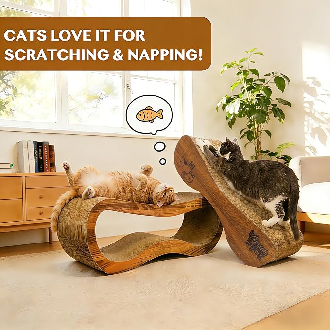 Cat Scratcher, 2 in 1 Cardboard Cat Scratchers for Indoor Cats Scratch Pad | Pet Cat Supplies for Scraching & Napping & Hiding, as Scratching Post Couch Lounger Bed Furniture Protector, Large 27.44 Inch - Image 7