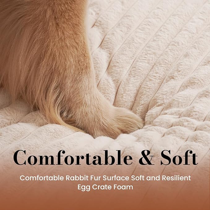 Extra Large Orthopedic Dog Crate Bed with Waterproof Lining | Egg crate foam for joint support. Soft plush surface. Non-slip bottom. Removable & machine washable cover. OEKO-TEX certified - Image 4