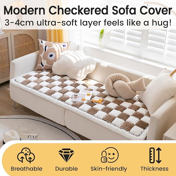 LiveGo Couch Cover for Dogs Washable, Sofa Cover Protector, Couch Covers for 3 Cushion Couch Sofa Pet Friendly, Soft, Non Slip - Image 5