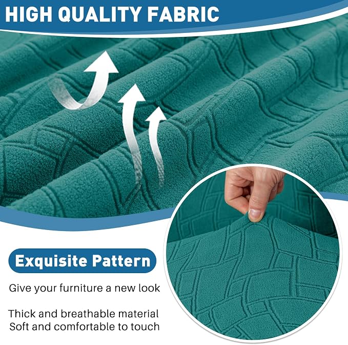MAXIJIN Waterproof Chaise Cover Stretch Sectional Couch Covers for L Shaped Chaise Lounge Slipcovers with Elastic Bottom for Dogs Pets (1 Piece for Chaises or Sofa 3-Seater, Blackish Green) - Image 5