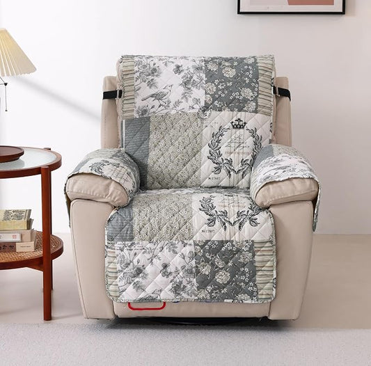 Cmfshape Skidproof Sofa Cover-Grey Bird Sofa Slipcover with Elastic Straps-Easy Fit Slip Cover-Washable Furniture Protector for Pets and Kids(Chair,Grey) by cmfshape-quiltset