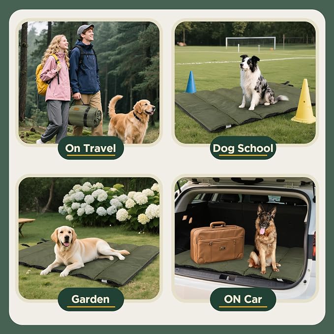 Gimars Upgraded Thickened XL Outdoor Dog Bed with Waterproof Film, Easy to Roll Up with Buckle, Large Travel Pet Bed for Large & Extra Large Dog, Portable, Foldable, Washable for Camping,Traveling - Image 9