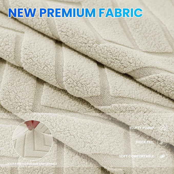 Stretch Sofa Cover Non-Slip Washable Furniture Protector | Stretch, 91"-110".Soft, Non Skid Foam, Elastic Bottom, Machine Washable, for Kids & Pets, Couch & Sofa, Khaki - Image 4