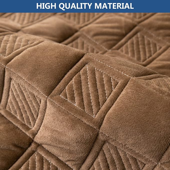 Eismodra Sectional Couch Covers,L Shape Sofa Slipcover Furniture Protector for Dogs Cats Pet Chaise Lounge 3 Cushion Couch Loveseat,Light Brown 43 x 70 inches (Only 1 Piece) - Image 3