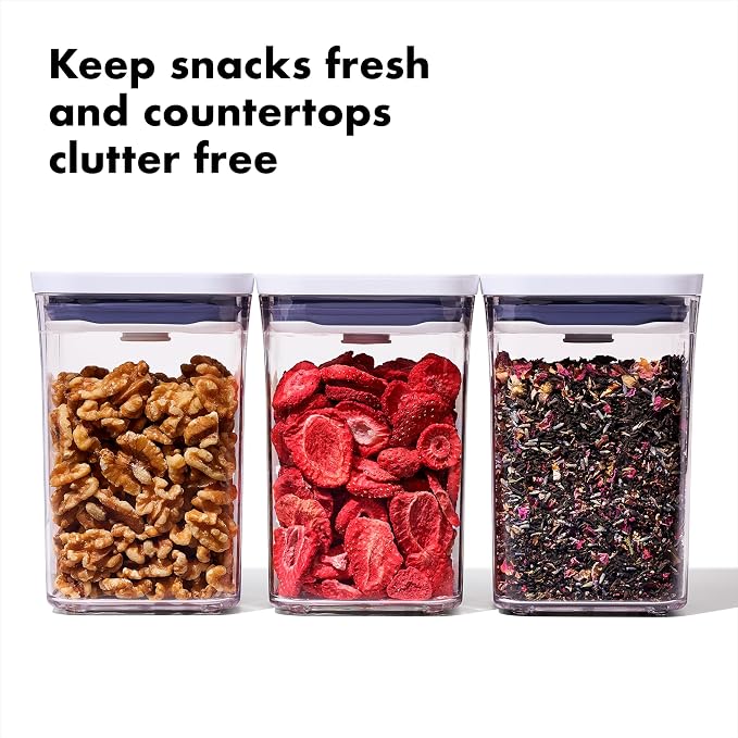 OXO Good Grips 3-PC Small Square Short POP Container Set,(Pack of 2) - Image 2