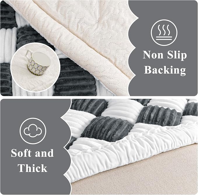 Vaukki Couch Cover for Dogs Washable, Non Slip Dog Sofa Pad Topper, Fuzzy Pet Sofa Cover for 3 Cushion Couch Pet Friendly, Furniture Protector Dog Bed Mat for Large Dogs (27.6''x70.9'', Grey) - Image 5