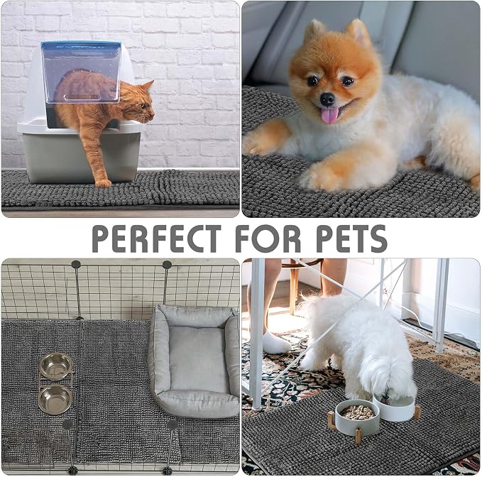 Amylove 4 Pcs Guinea Pig Cage Liner 14 x 28 Inch Washable Chenille Pee Pads Pet Dog Cat Bedding Training Mat Reusable for Small Animals Puppy Bunny Hamster Chinchilla - Image 5
