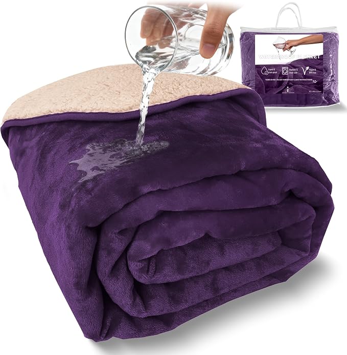 Sacred Weapon Waterproof Blanket for Bed Intimacy – Sherpa Fleece Intimacy Blanket – Love Throw for Couples – Manta Impermeable para la Intimidad – Splash Stain Proof Mattress Protector – Purple 50x80 - Image 3