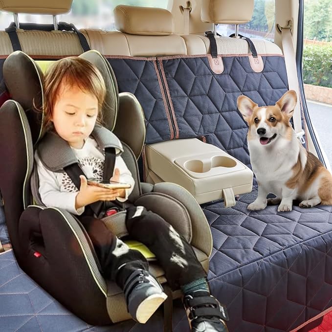 Petiza Dog Car Seat Cover for Back Seat, Heavy-Duty Non-Slip Waterproof Car Bench Protector for Pets,Compatible with Middle Armrests ，Dog Seat Cover Universal for Cars Trucks and SUVs - Image 2